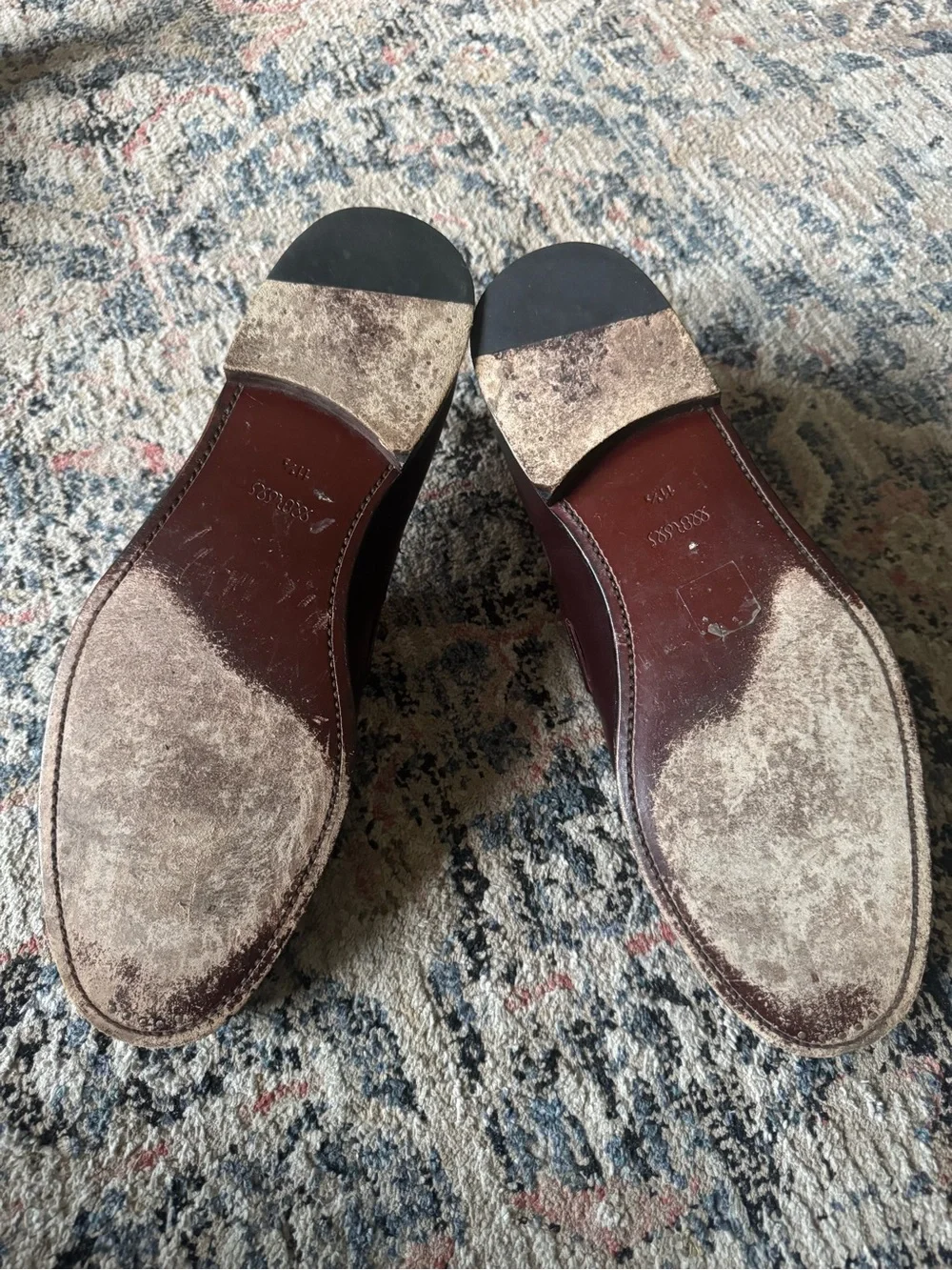Men's Tassel Derby Loafers in Deep Burgundy Brown Leather with Shoe Horns